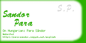 sandor para business card