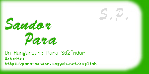 sandor para business card